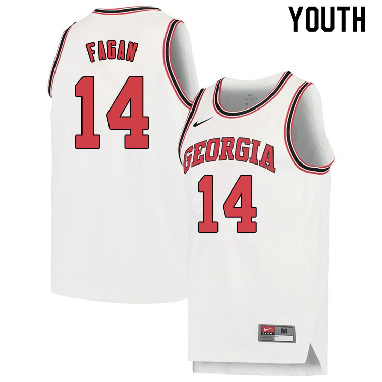 Youth #14 Tye Fagan Georgina Bulldogs College Basketball Jerseys Sale-White - Click Image to Close
